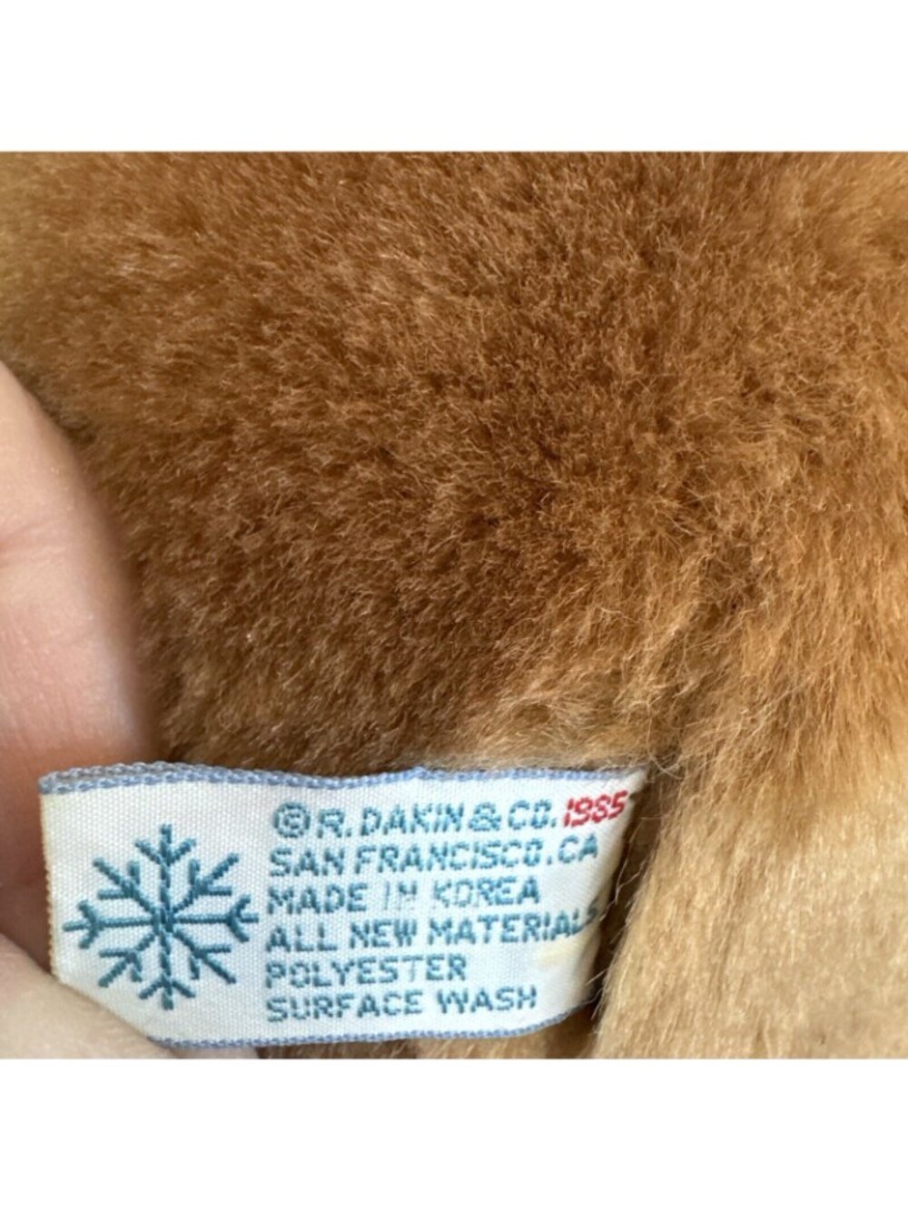Vtg Sno Buddies Plush Dog Yellow Sweater Snowflake 14" By R. Dakin & Co. 1985 - Picture 4 of 11